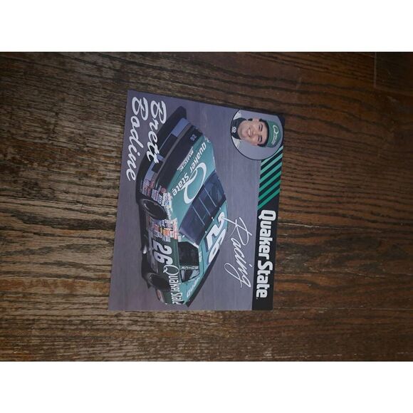 VTG 1990 Brett Bodine Quaker State Racing Driver Card NASCAR King Racing Buick - Picture 1 of 2